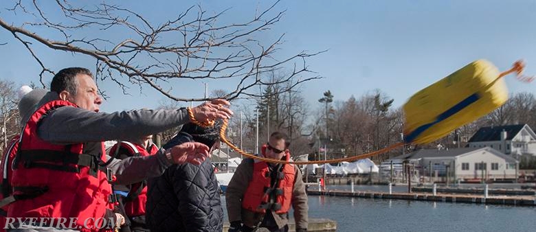 Ice Water Rescue Drill on 2/27/16.  Photo by RFD LT. Lester Millman